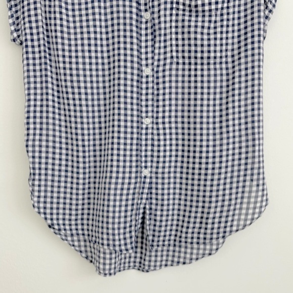 American Eagle Black Gingham Checkered Short Sleeves Button Down Shirt Small - Picture 9 of 15